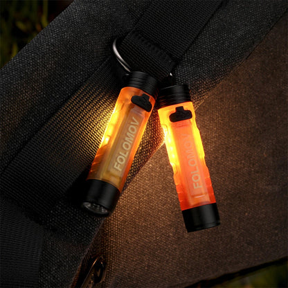 Folomov Keychain Flashlight 300LM Mini Pocket Light Outdoor Key Clip Cap Ambient LED Long Endurance Disaster Relief Emergency Light