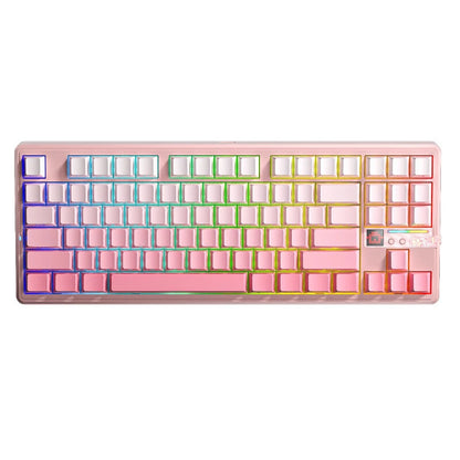 AULA F87 Pro V2 Custom Mechanical Keyboard with LED Matrix Display Gasket Structure Wireless Tri-Mode 80% Layout RGB Hotswap Keys 8K Return 10000mAh Esports Gaming Keyboard