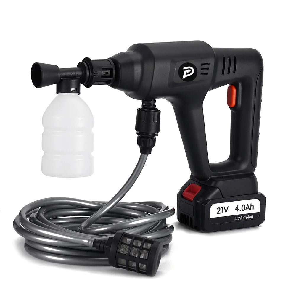 POPDEER PD-W01 4.0Ah 200Bar 3500W High Pressure Cordless Car Washer 6-in-1 Multi-Function Nozzle Car Cleaning Water Gun