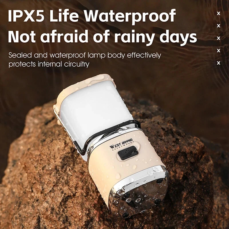 WEST BIKING Mini Portable Camping Light Type-C Rechargeable LED Lantern Waterproof Hanging Tent Mosquito Repellent Camping Lamps