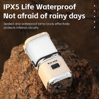 WEST BIKING Mini Portable Camping Light Type-C Rechargeable LED Lantern Waterproof Hanging Tent Mosquito Repellent Camping Lamps