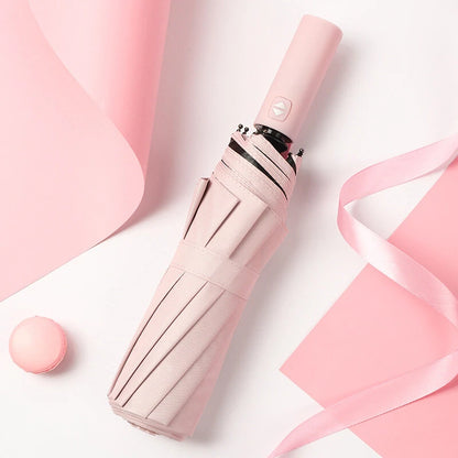 AGSIVO Travel Automatic Folding Umbrella Sun and Rain 10 Ribs Reinforced Windproof UPF 50+ UV Protection Auto Open Close For Men and Women