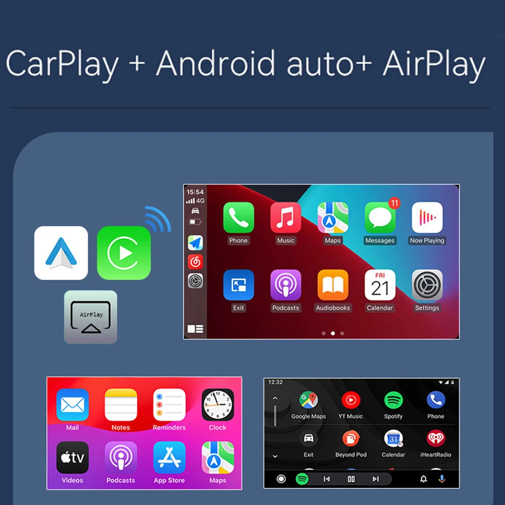 3In1 Car Wireless Carplay Adapter USB Dongle Plug And Play Wired To Wireless Smart Box