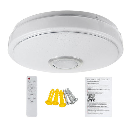 33CM 100W bluetooth WIFI LED Ceiling Light RGB Music Speaker Dimmable Lamp APP Remote Control 110-245V