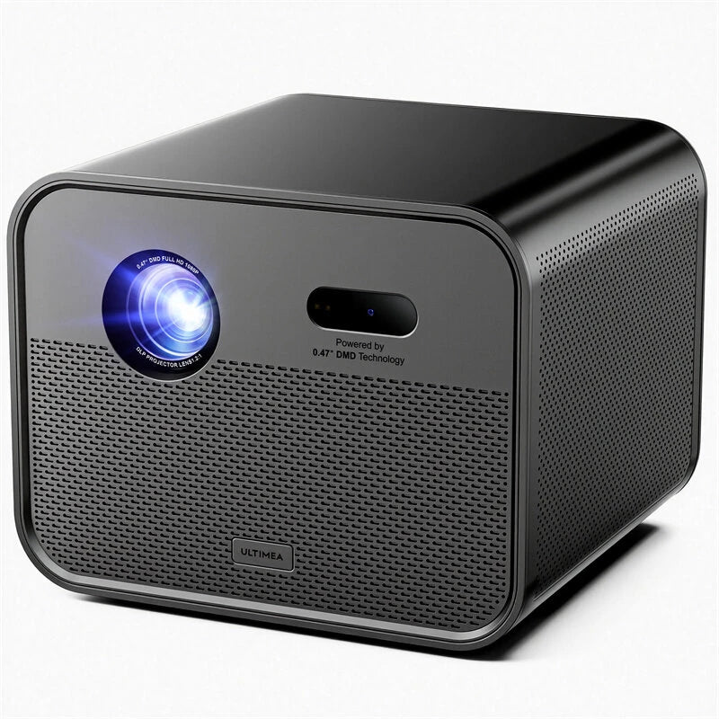 [EU Direct] ULTIMEA Poseidon E100 DLP Projector 1800 ANSI Lumens 1080P Native 3D 4K HDR10&HLG Auto Focus & 6D Keystone Google TV Dual 10W Speakers Smart Home Cinema Theater