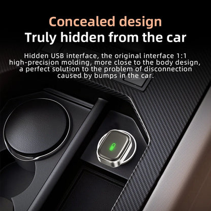 BABAOLONG Smart Car Connected Box Wireless Android Auto CarPlay BT 4.2 Chip 5.8GHz Dual-Band SOC Compact Plug and Play Hidden USB Design Safe Driving Voice Assistant