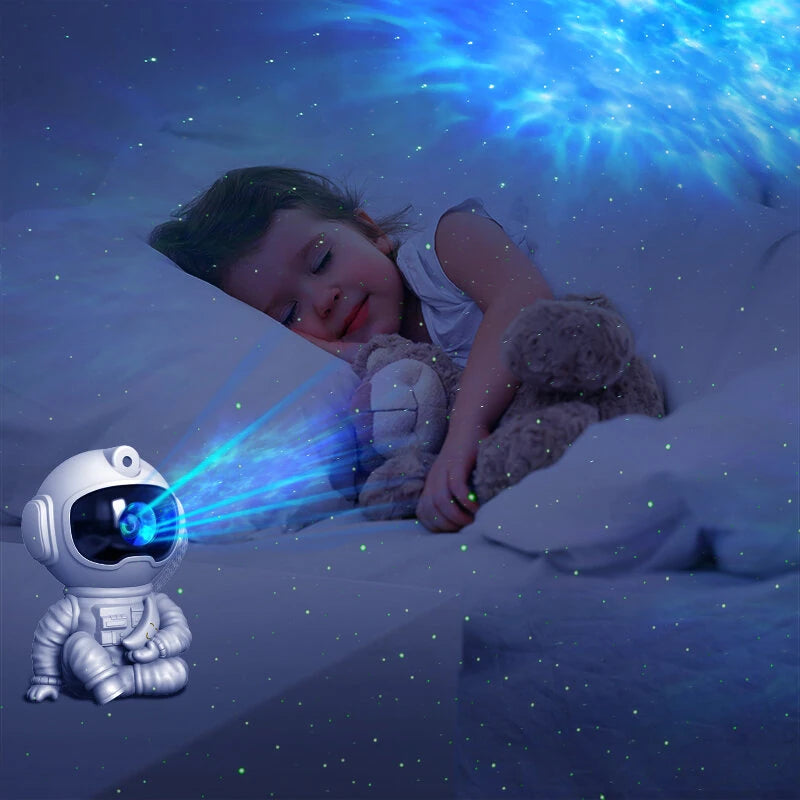Elfeland LED Astronaut Starry Sky Lamp Atmosphere Projection Lamp Sitting Astronaut Remote Control Creative Bedroom Night Light