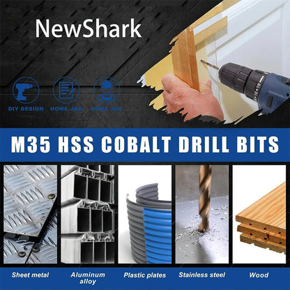 13PCS HSS Metric Drill Bits Set 1.5mm to 6.5mm for Glass Metal Tile Concrete Professional Masonry Drilling Tools