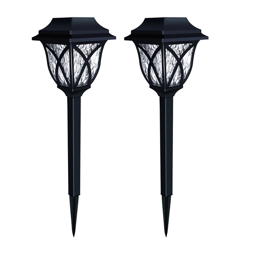 2pcs LED Solar Lawn Lights Outdoor Waterproof Garden Decoration Lamp For Walkway Path Villa Yard Driveway
