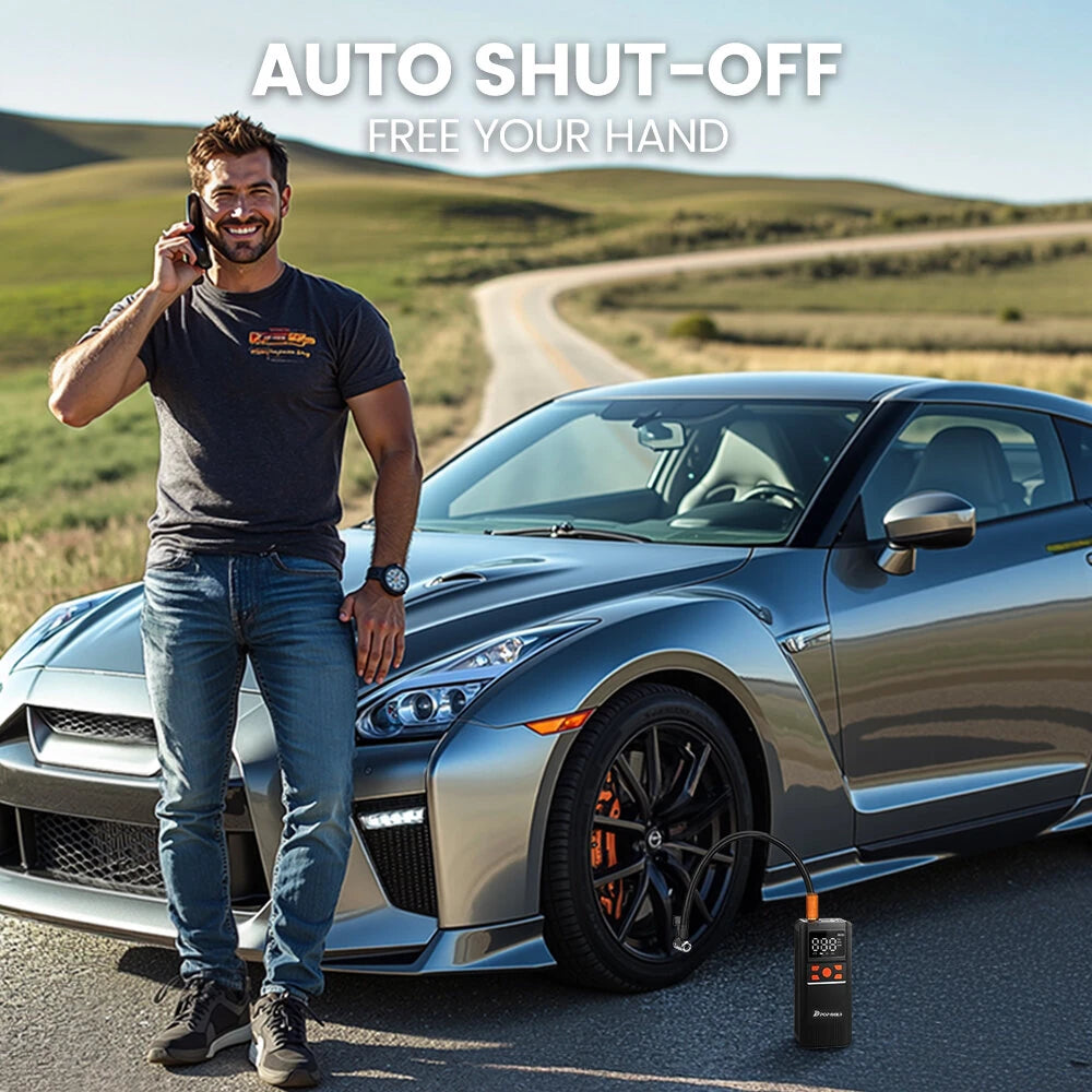 POPDEER PD-AP1 5000mAh 22.2Wh Wireless Car Air Compressor 12V 150PSI Portable Car Tire Inflator Smart Digital Inflatable Pump For Car Bicycle Boat Air Pump