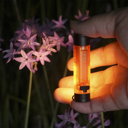 Folomov Keychain Flashlight 300LM Mini Pocket Light Outdoor Key Clip Cap Ambient LED Long Endurance Disaster Relief Emergency Light