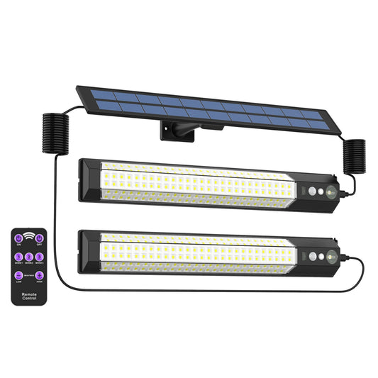 Elfeland Outdoor Split LED Solar Light Waterproof Motion Sensor 7 Lighting Modes With Remote Control 3 Meter Cable for Landscape Patio Garden Lighting