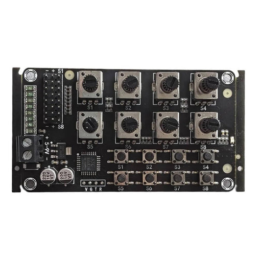 8-Channel Knob Servo Controller Board with Overload Protection PWM Digital Interface 5-8.4V High-Precision Potentiometer for Robotic Arm Manipulator Servo Testing