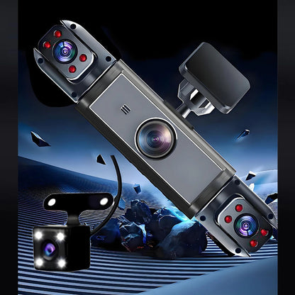 4 Lens Car Dash Cam Front Back Left Right Driving Recorder DVR Motion Detection Loop Recording Night Vision Mobile App Wide Angle Camera With / Without Wifi