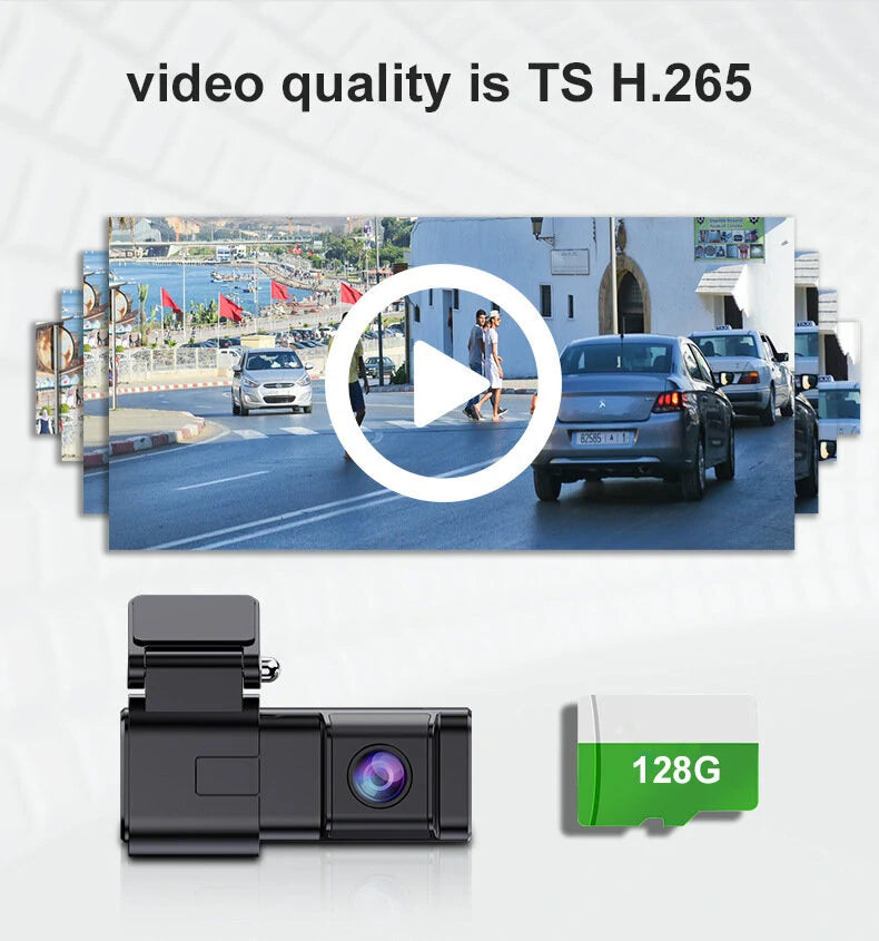 170 HD Dash Cam Dual Lens Smartphone 2K+1080P WiFi  Front and Rear Recording  Parking Monitor