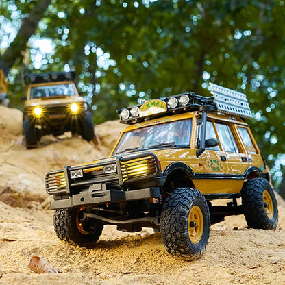FMS FCX24M RTR 1/24 2.4G 4WD RC Car for Land Rover Camel Trophy Edition Rock Crawler Off-Road Climbing Truck Two Speed LED Lights Vehicles Models Oil Filled Shocks Toys