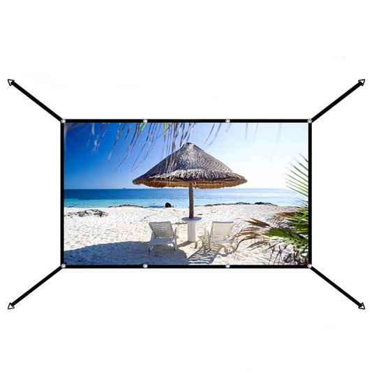 100/120 Inch V Buckle Extension Portable Projector Screen 16:9 4K Compatible 160 Wide Viewing Angle HD Outdoor Indoor Easy Setup Washable Projection Screen for Home Theater Backyard