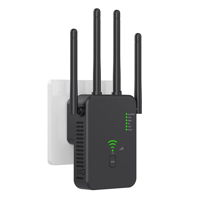 300Mbps 1200Mbps Wireless WiFi Repeater Wifi Signal Booster 2.4G/5G Dual-Band WiFi Extender 802.11ac Gigabit WiFi Amplifier WPS Router