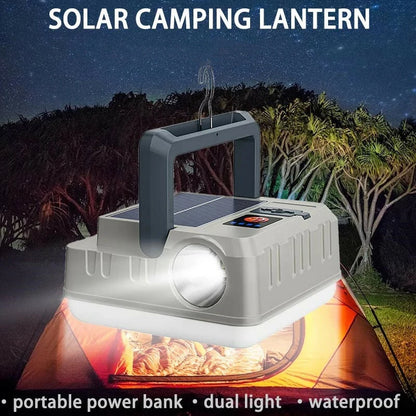 Solar Camping Lantern Flashlights USB Rechargeable Hanging Power Bank Waterproof Lights for Camping Hurricanes Emergency Power Outages Indoor Outdoor