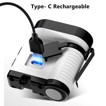 10*LED Strong Light Portable Keychain Flashlight Multi-Functional Magnetic Mini Clip Light USB Rechargeable Digital Display Waterproof Outdoor Red & Blue Warning Work Lamp Signal Camping EDC Tools