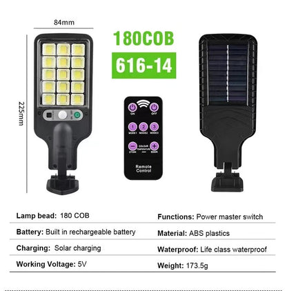 Outdoor LED Solar Street Light Human Sensing Garden Wall Light Waterproof With Remote Control Garden Dew Lamp