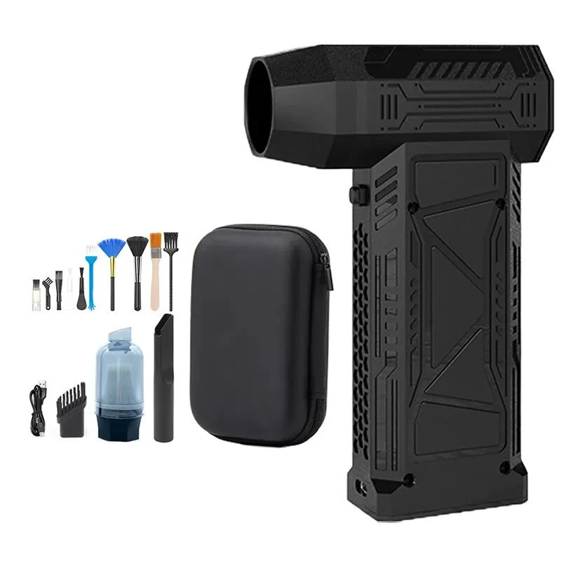 150,000 RPM Multifunctional Mini Turbo Blower 5 Speed Gear LED Display Air Blower Handheld Car Fan Air Duster with Light