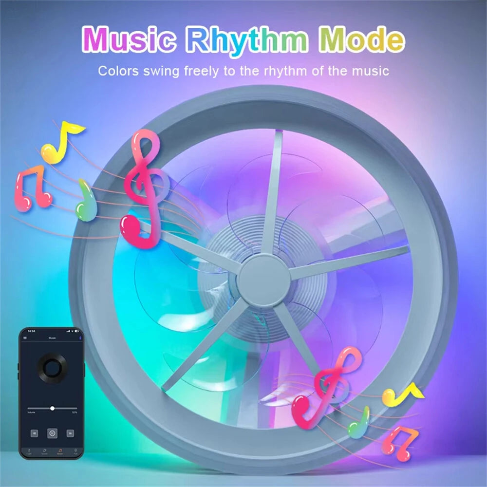 [EU Direct] Elfeland 50CM 93W LED Smart Ceiling Fan Light With 6 Wind Speeds Dimmable CCT 2700K~6500K Music Sync RGB Music Ceiling Lamp Fan APP & Remote Control