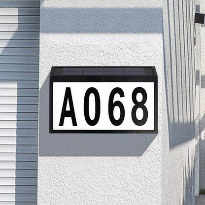 Solar Door Number Light Outdoor Wall-Mounted Ground Plug Road Sign Sensor Light LED House Number Address Indicator