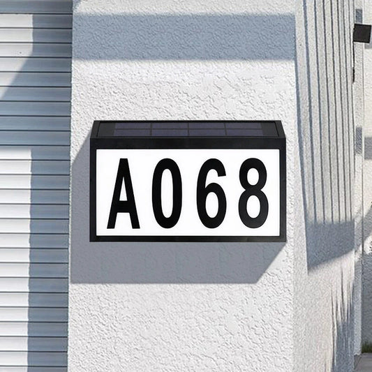Solar Door Number Light Outdoor Wall-Mounted Ground Plug Road Sign Sensor Light LED House Number Address Indicator