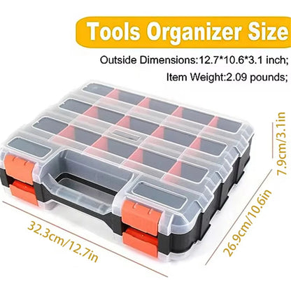 Plastic Parts Storage Box Dual-Sided High-Quality Wear-Resistant Impact-Resistant Transparent Cover Customizable Compartments Professional Toolbox
