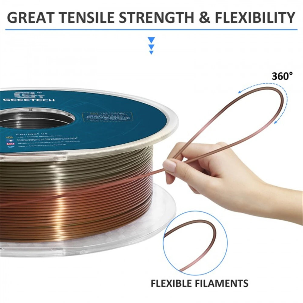[EU/UK Direct]Geeetech PLA Silk Multi Colors 3D Printer Filament 1.75mm 1kg/roll Shiny Finish High Compatibility Anti-Warping Vacuum Sealed