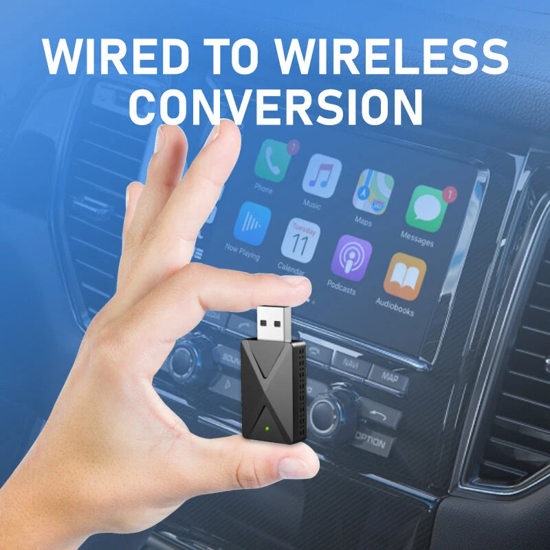 BABAOLONG 2 in 1 CarPlay Android Auto Adapter Wireless Conversion USB Type-C Plug and Play Dual System Stable Connection 5.8GHz WiFi
