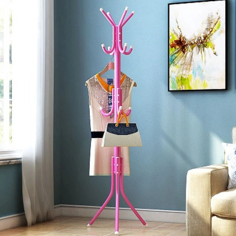 Coat Stand Garment Rack Shelf Metal Jacket Umbrella Hanger Standing 12 Hook