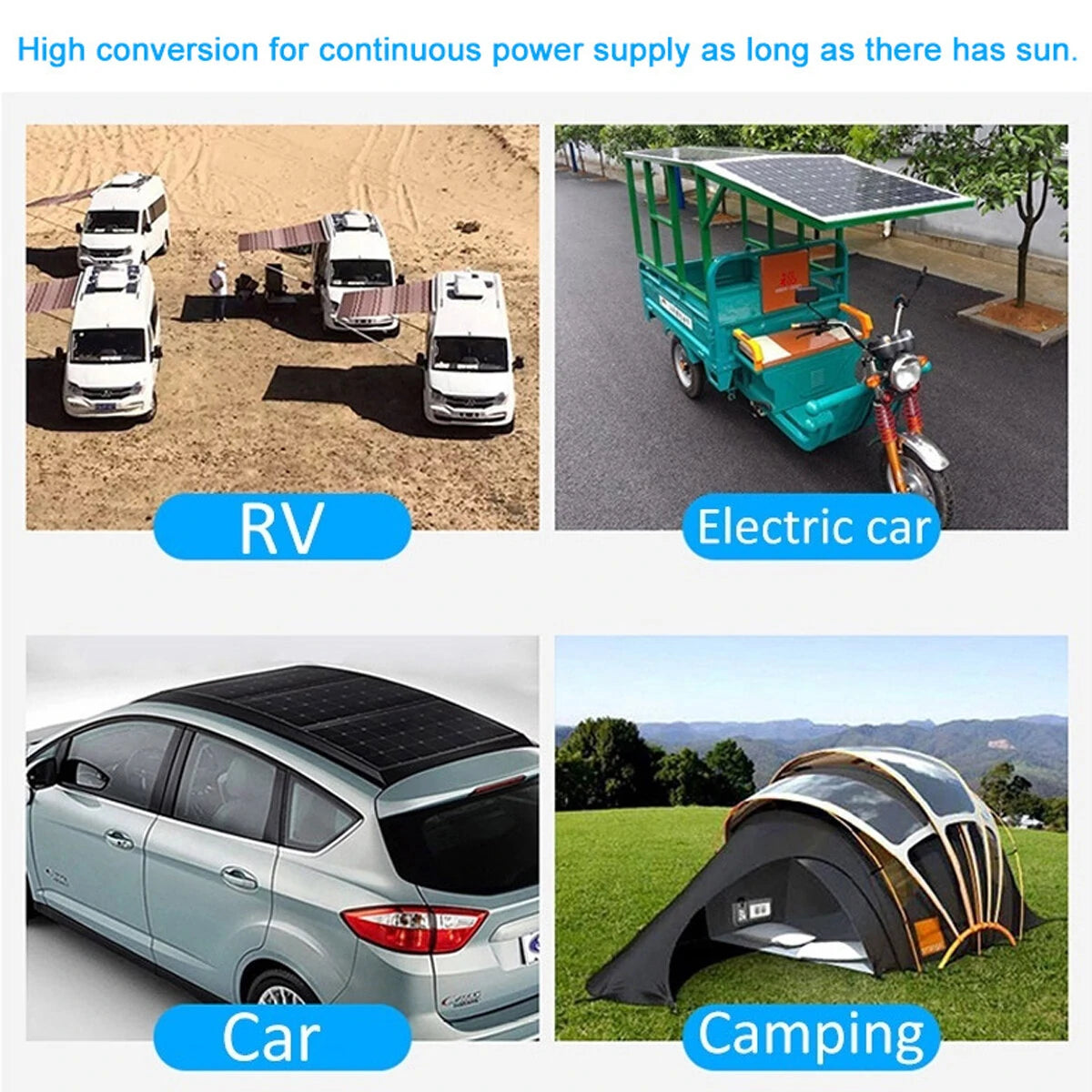 100W Foldable Solar Panel Car Van Boat Caravan Camper Trickle Battery Charger with 100A Controller
