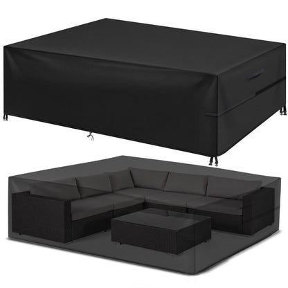 GARPROVM Garden Furniture Cover 350x260x90 Garden Table Cover 600D Heavy Duty Oxford Polyester Outdoor Patio Rectangular Cover