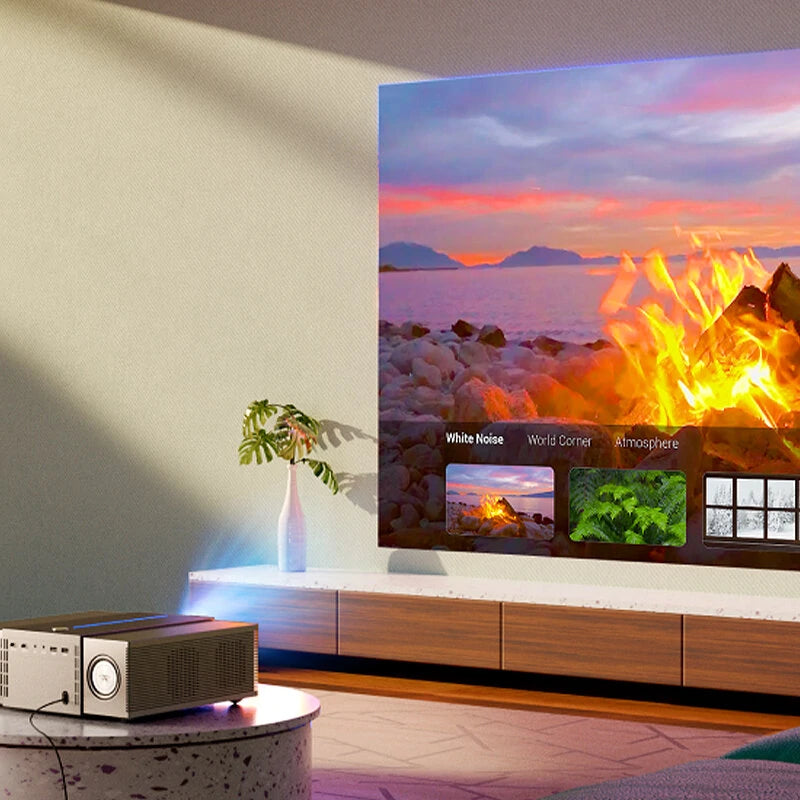 [EU Direct] Ultimea Apollo P60 LCD Smart Projector 900 ANSI Lumens 4K Supported Video Portable Projector with Dual Bass Speakers WiFi6+BT HDR10 Auto Algorithm Home Theater