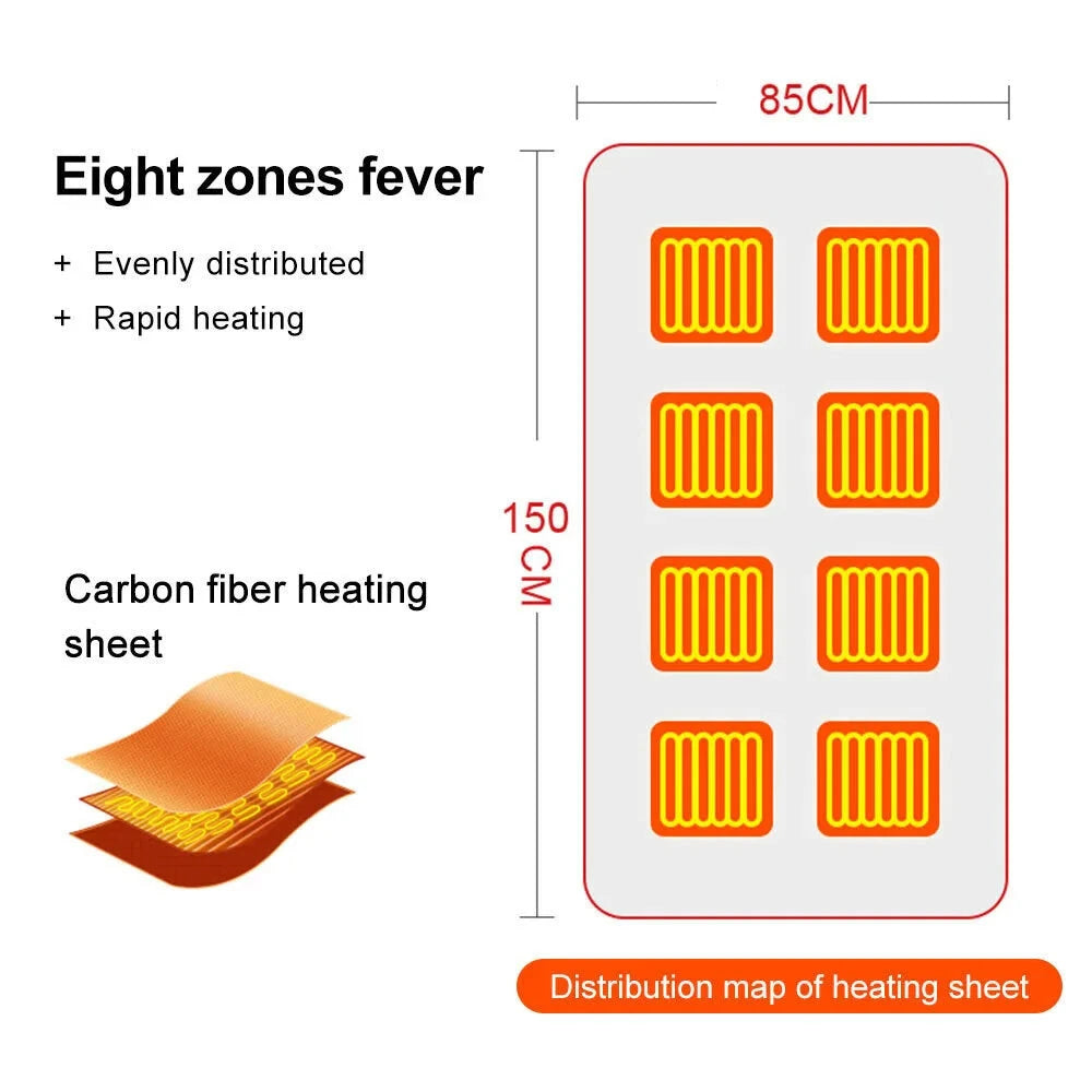 150 X 85cm USB Electric Heating Blanket Heated Shawl Blanket 3 Levels Adjustment Fast Heating Winter Electric Blanket Charging Heating Blanket Office Nap Plus Velvet Warm Heating Shawl