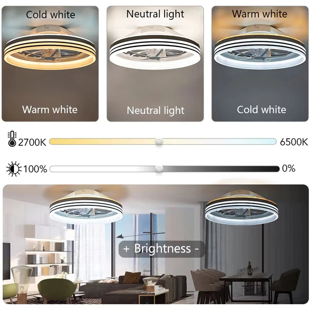 [EU Direct] Elfeland 50CM 93W LED Smart Ceiling Fan Light With 6 Wind Speeds Dimmable CCT 2700K~6500K Music Sync RGB Music Ceiling Lamp Fan APP & Remote Control