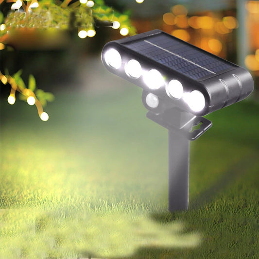 10W LED Solar Landscape Spotlight Outdoor IP55 Waterproof Adjustable 150 Angle 10W LED Auto On/Off Garden Pathway Lighting