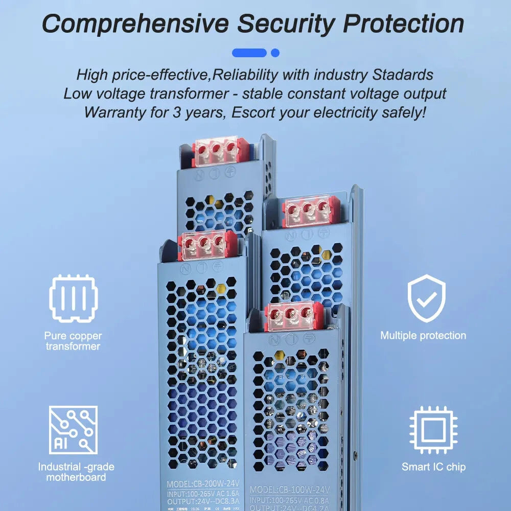 12V 24V LED Power Supply 500W Super Thin AC/DC Transformer LED Driver Converter for LED Strip Lighting