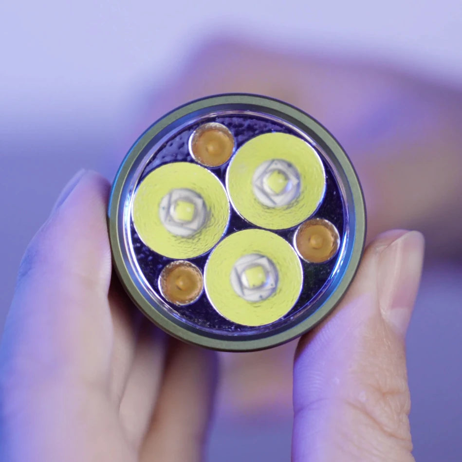 Astrolux ST06 6*LED 2800LM Super Bright Tactical Flashlight with 3000K 6500K Dual Color Temperature, Powered by 21700 Li-ion battery Compact EDC Flashlight Outdoor Outage Portable Mini Torch Survival Tools