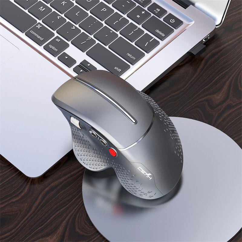 HXSJ T32 2.4G Wireless Vertical Gaming Mouse 1200-4800 DPI Aluminum Side Roller 6 Keys Ergonomic Design Anti Mouse Hand Gamer Mice for PC Laptop Computer
