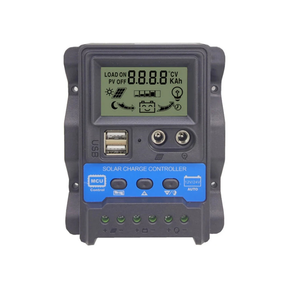 DC PWM 12V 24V 10A 20A 30A Solar Charge Controller PV Controller LCD Display Built-in Protective Function