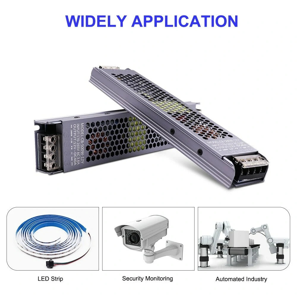 AC/DC 12V 24V Transformer 100W LED Driver Power Supply Super Thin A/D Converter for LED Strip Light Bulb