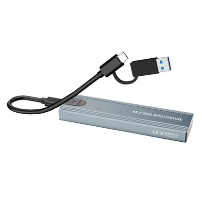 Rocketek ME912 M.2 NVMe SATA SSD Enclosure Dual Protocol USB3.1 Gen2 10Gbps Fast Data Transfer Aluminum Alloy Heat Dissipation Tool Free Portable SSD Case