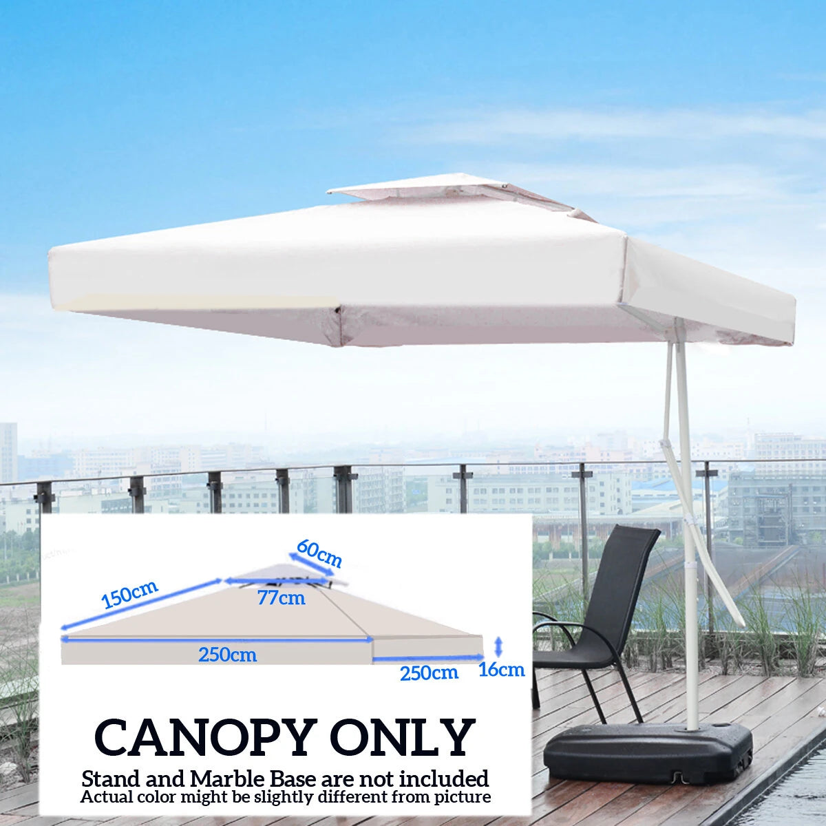 Canopy UV-Resistant Sunshade Cover For Suntime Polenza Patio Gazebo Sunshade Net