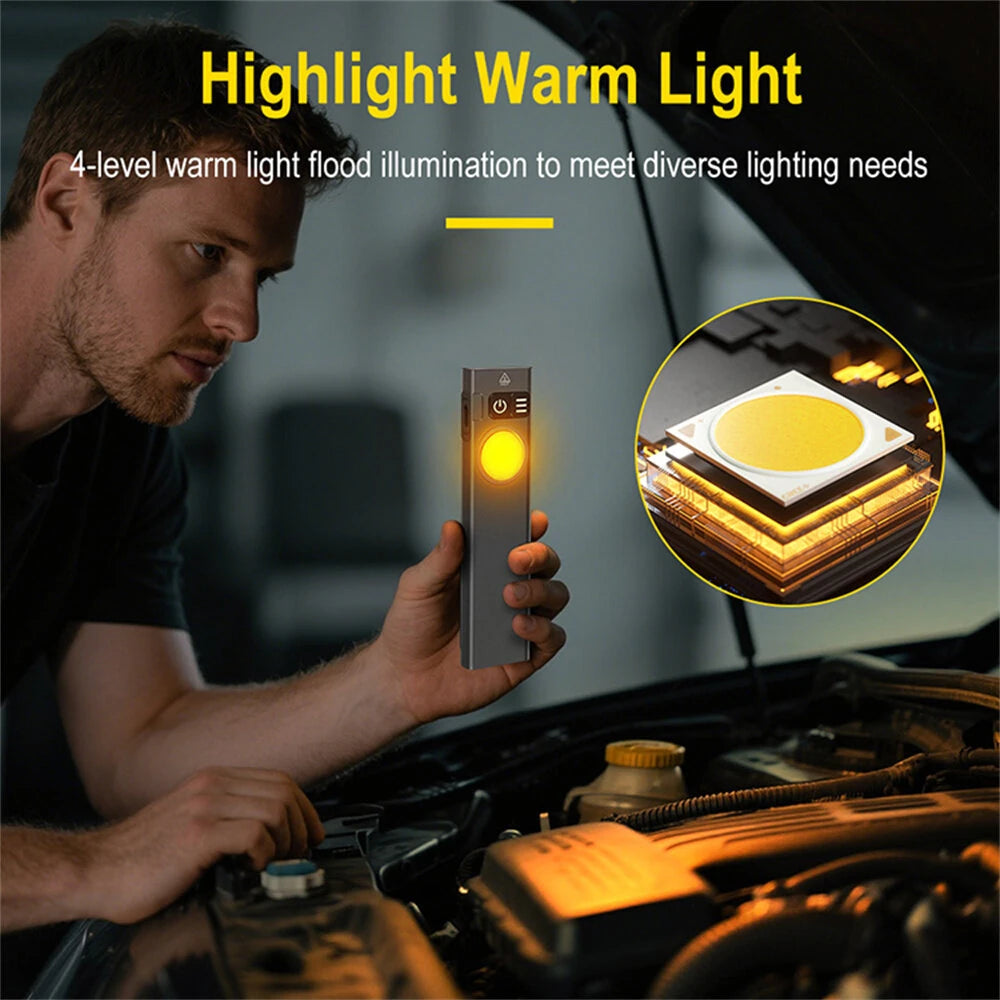 SEEKNITE U8 650LM EDC LED Flashlight Multi Modes Signal Light Moodlight Type-C Rechargeable Work Light Torch with Magnet Waterproof Camping Pocket Lantern