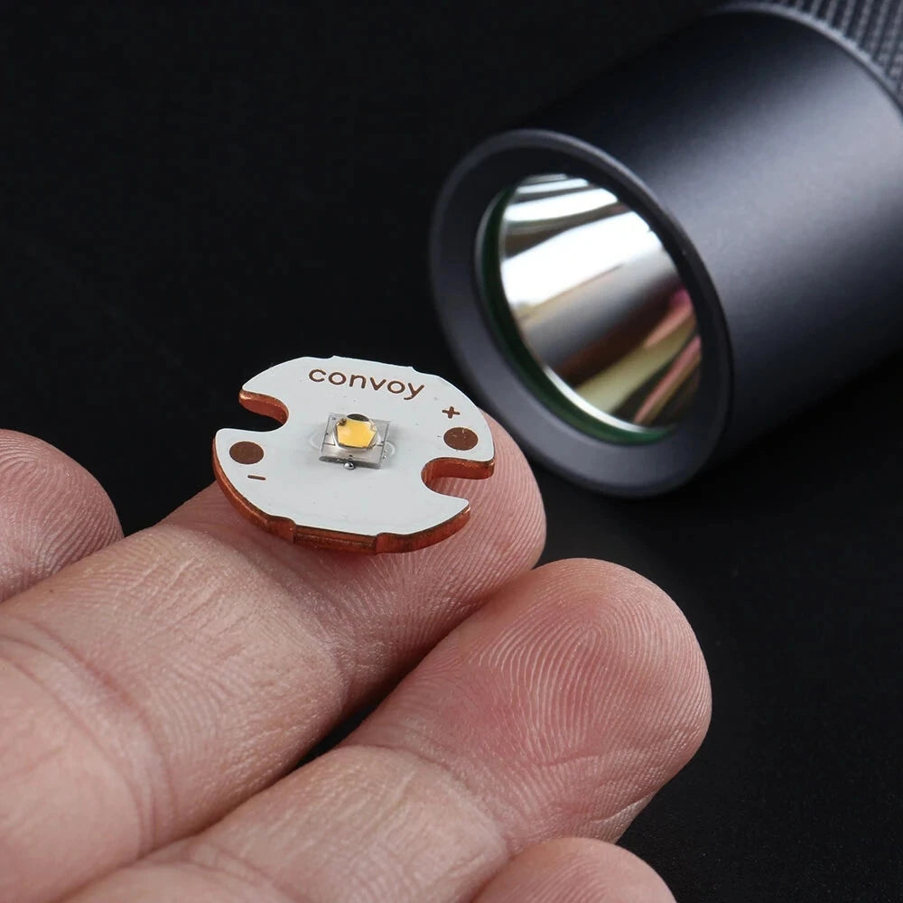 Convoy S2+ with 519A R9080 1240LM/High CRI 12 Groups 18650 Flashlight LED Torch Orange Peel Reflector DTP Copper Plate