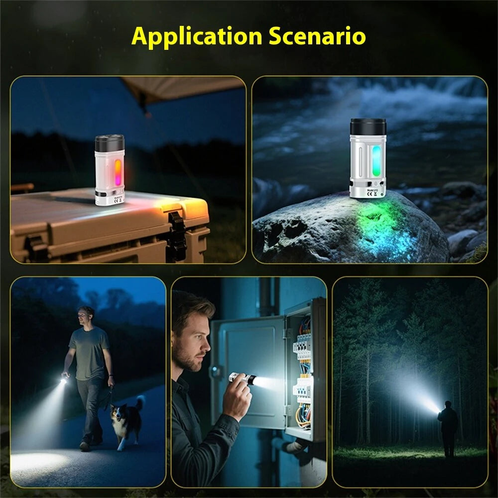 SEEKNITE U10 410LM Aluminum Alloy EDC Keychain Flashlight Built-in 14500 Battery High Power LED Torch USB Rechargeable Portable Magnetic Clip Light