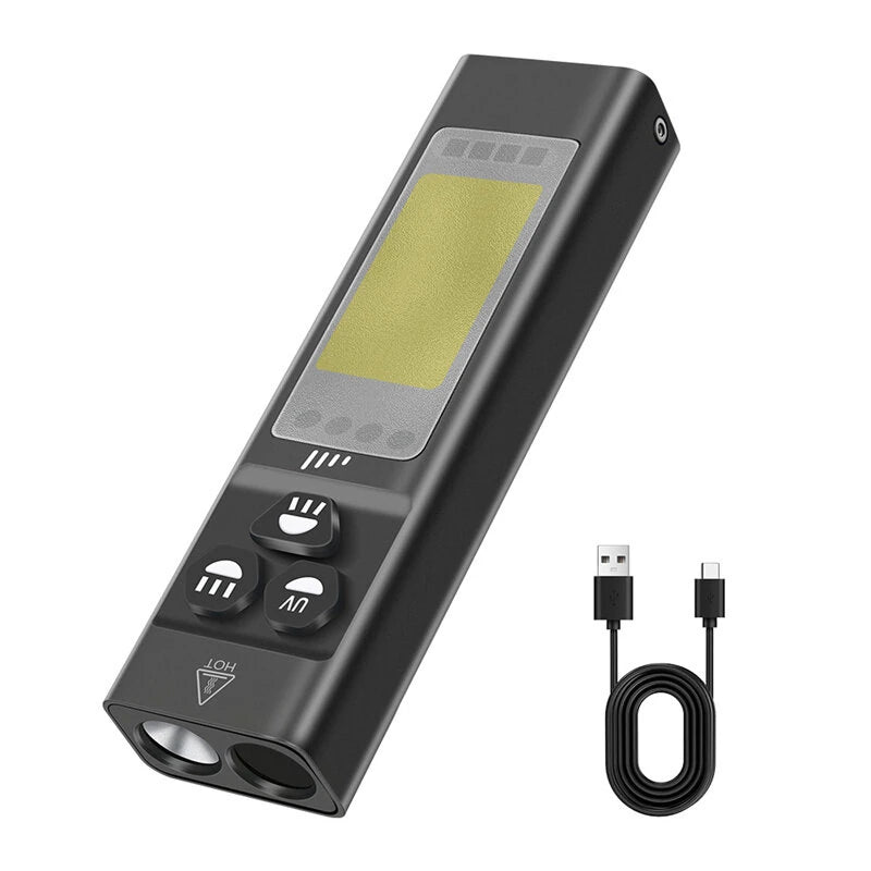 SEEKNITE U7 SST40 1100LM Rechargeable EDC Flashlight With 365nm UV, White LED Combo and RGB Light USB C Rechargeable Portable Pocket Lights Mini Torch with Magnetic Tail Triple Sources for Outdoors Emergency Working